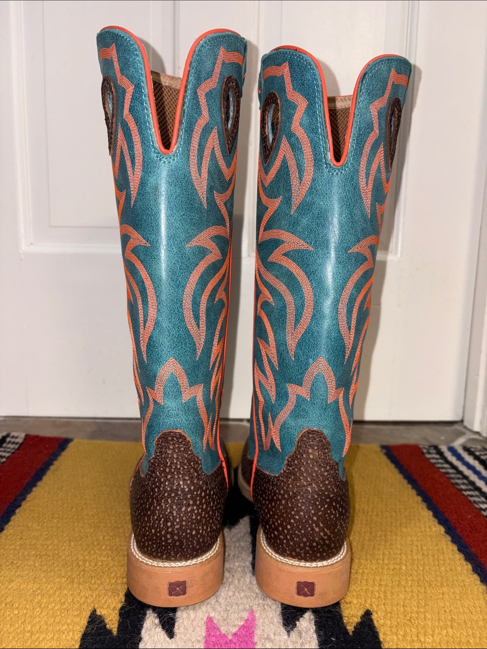 Twisted X Turquoise & Brown Cowboy Boots - Picture 2 of 8